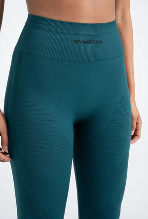 Petrol Green Shaping Seamless Leggings - 8/9 Length, High Stretch, and Push-Up Effect