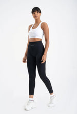 Black Shaping Seamless Leggings with Side Stripes - 8/9 Length and High Stretch