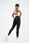 Black Shaping Seamless Leggings with Side Stripes - 8/9 Length and High Stretch