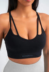 Black Seamless Bra - Versatile, Stretchy, and Supportive Fit for Every Day