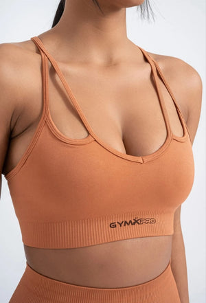 Orange Seamless Sports Bra - Energizing Comfort, No Show, and Perfect Fit