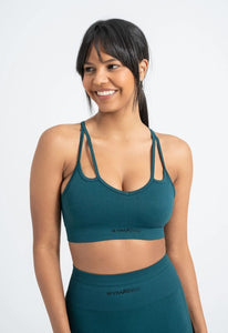 Petrol Green Seamless Sports Bra - Comfortable Fit with No Show and High Stretch