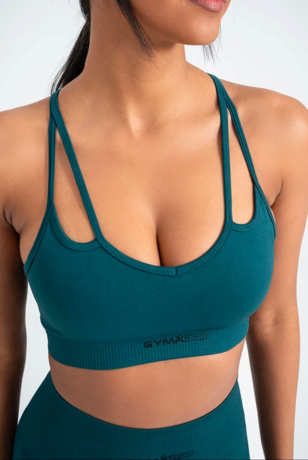 Petrol Green Seamless Sports Bra - Comfortable Fit with No Show and High Stretch