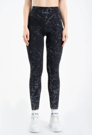 Seamless leggings suite patterned black